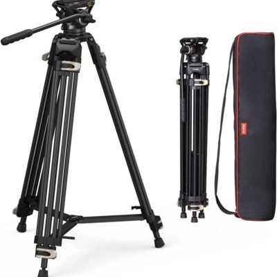 SmallRig AD-01 Video Tripod, 73″ Heavy Duty Tripod with 360 Degree Fluid Head and Quick Release Plate