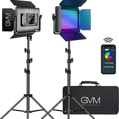 GVM RGB LED Video Light with Lighting Kits (2 packs)