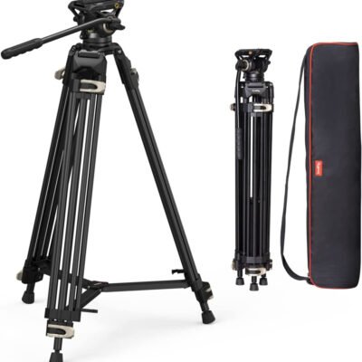 SmallRig AD-01 Video Tripod System, 73″ Heavy Duty Tripod with 360 Degree Fluid Head and Quick Release Plate