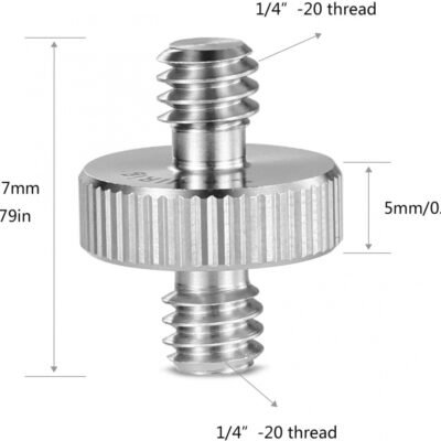 SmallRig 1/4″ to 1/4″ Male Threaded Screw Adapter Double Head Stud for Camera Cage