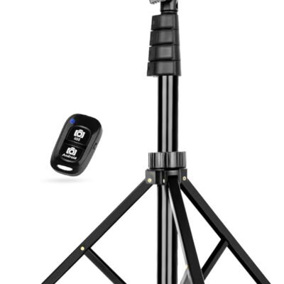 62″ Extendable Tripod Stand with Bluetooth Remote for Cell Phones