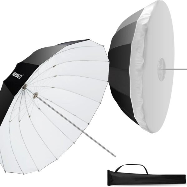 NEEWER 71"/180cm Parabolic Reflective Umbrella Photography with White Inner, Soft Lighting with Diffuser Cover