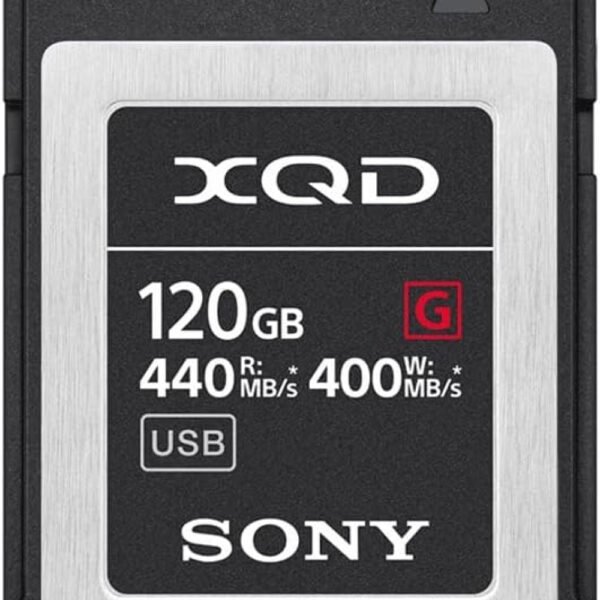 Sony 120GB (128GB pre Format) 5X Tough XQD Flash Memory Card - High Speed G Series (Read 440MB/s and Write 400MB/s)