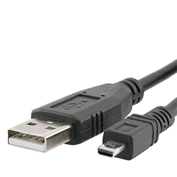 Black USB 2.0 A to 8 Pin Mini B Cable w/Mini USB 8 pin Ferrite
