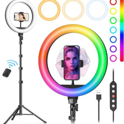 Weilisi 10″ Ring Light with Stand 72” Tall & Phone Holder