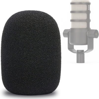 PodMic Pop Filter Foam Cover – Mic Windscreen Wind Cover Customized for Rode PodMic USB Versatile Dynamic Broadcast Microphone to Blocks Out Plosives