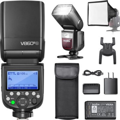 Godox V860III-S TTL Flash Speedlite for Sony Speedlight with Shoe Mount 76ws Hss 2.4g Wireless X System 10 Level Led Modeling Light 2600mah Li-Ion Battery Compatible for Sony Cameras