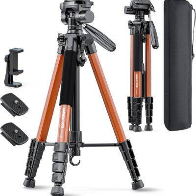 74″-Camera-Tripod, Professional Aluminum Heavy Duty Tripod Stand