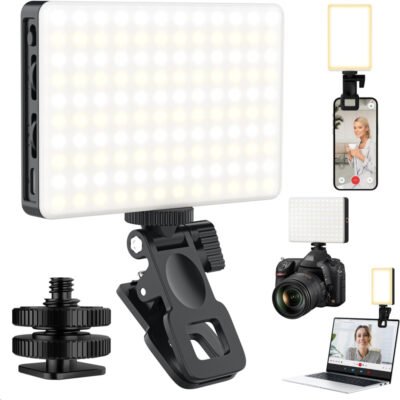 120 LED Selfie Light for iPhone, Portable Phone Light with Clip & Camera Tripod Adapter