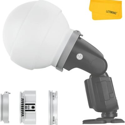 Godox ML-CD15 Diffusion Dome for Godox V1 V1i V860 V850 TT685 TT600 AD200 AD300 AD400 ML30 ML60 Flash Diffuser with 3 Adapter