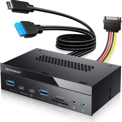 GRAUGEAR 5.25 Inch 10Gbps USB 3.2 PC Front Panel Card Reader