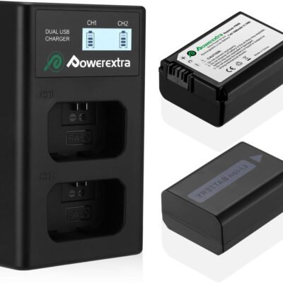 NP-FW50 Battery and Smart LCD Display Dual USB Charger