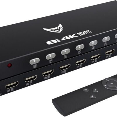 HDMI Switch Box – 8 in 1 Out HDMI Switcher with Remote