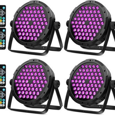 60LED RGB Stage Par Lights – OPPSK 90W Dimmable Sound Activated Multi Modes – Remote & DMX Control – Easy Setup – Uplights for Events Wedding Church Dance Club Home Party Stage Lighting