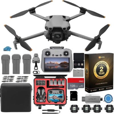 DJI Mini 5 Pro Fly More Combo with DJI RC 2 Controller (with Screen), Folding Drone with Camera, 1-Inch CMOS, 4K Drone for Beginners with Omnidirectional Obstacle Sensing, Waterproof HardCase, 3 Batteries Bundle