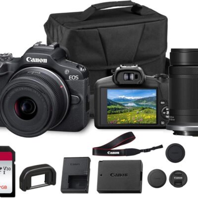 Canon EOS R50 Mirrorless Camera with 18-45mm & 55-210mm RF-S Lenses