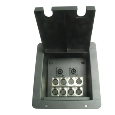 ProCraft Pro Audio Recessed Stage Floor Pocket Box 8 XLR/Channel, 2 Speakon -BK