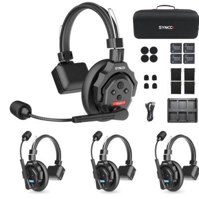 SYNCO XTALK Full Duplex Wireless Intercom Headset System for 4 Person